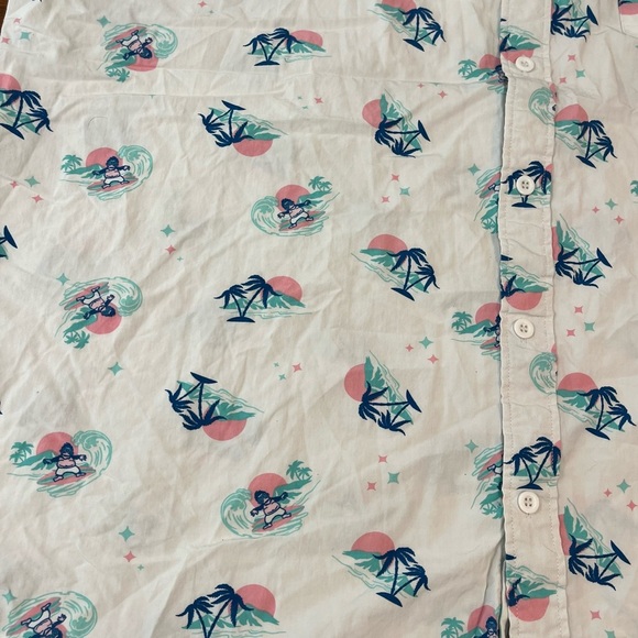 Tipsy Elves white blue pink island palm tree monkey button up size 3XL - Picture 2 of 7